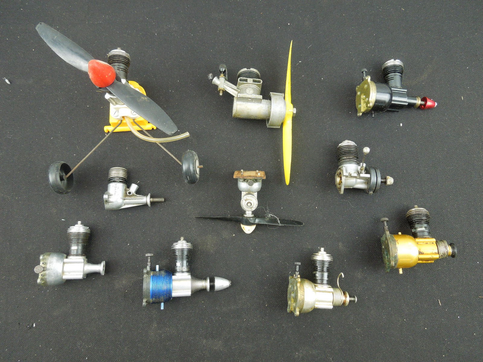 Lot of 10 Various Model Airplane Engines; Cox, Wen-Mac, Gilbert, Atwood, Others (1 of 4)