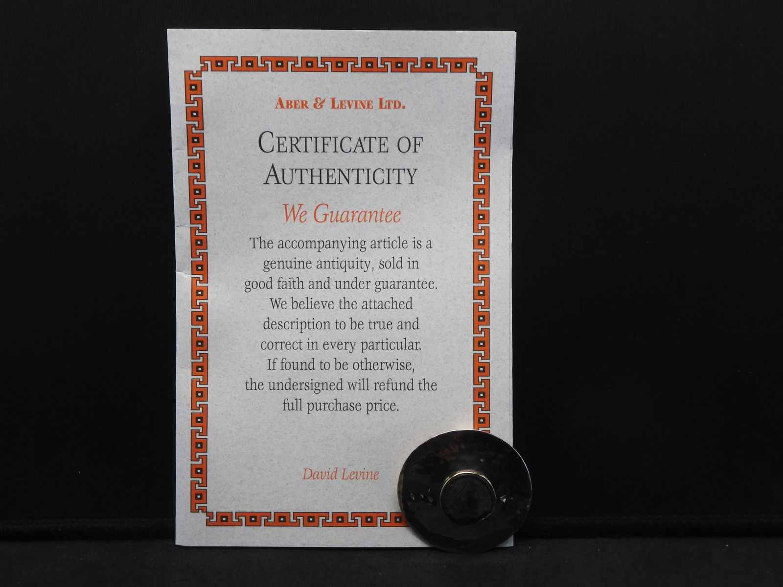 Sterling Silver Round Pendant w/ 14KT Gold Bezel in Center Holding Ancient Coin - Unique!! (1 of 4)