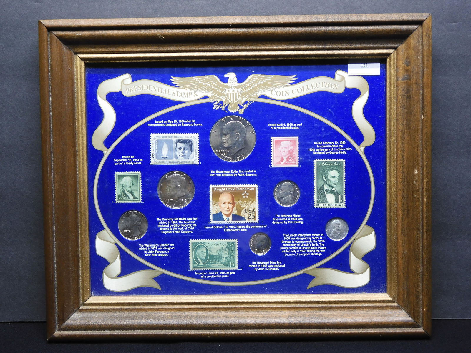 Framed Presidential Stamp & Coin Collection - Beautiful Commemorative of Our Presidents!! (1 of 8)