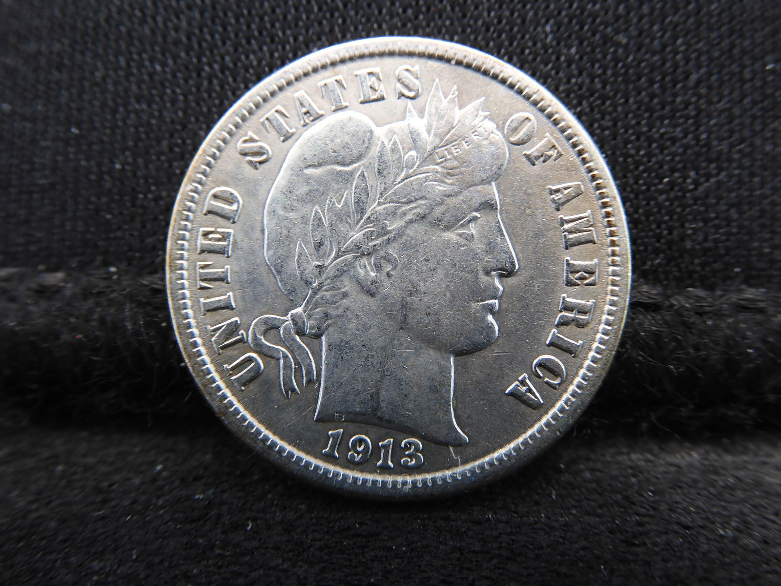 1913 Barber Silver Dime - AU+ Condition (1 of 2)