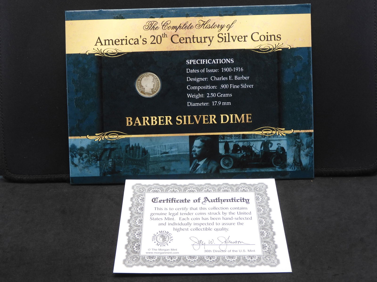 Complete History of America's 20th Century Silver Coin - 1914 Barber Silver Dime in Nice Holder (1 of 7)