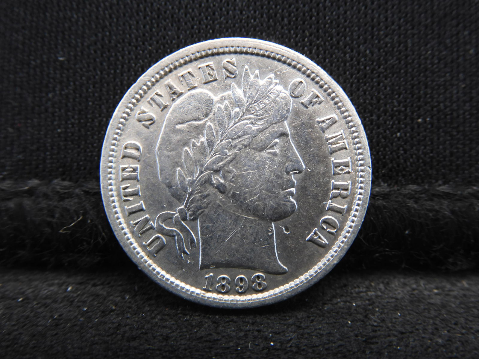 1898 Barber Silver Dime - AU+ Condition (1 of 2)