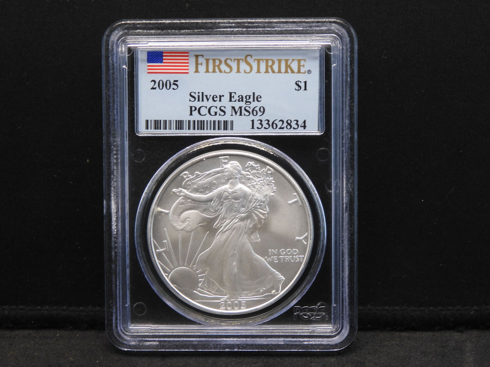 2005 PCGS MS69 First Strike American Silver Eagle - Near Perfect! (1 of 4)