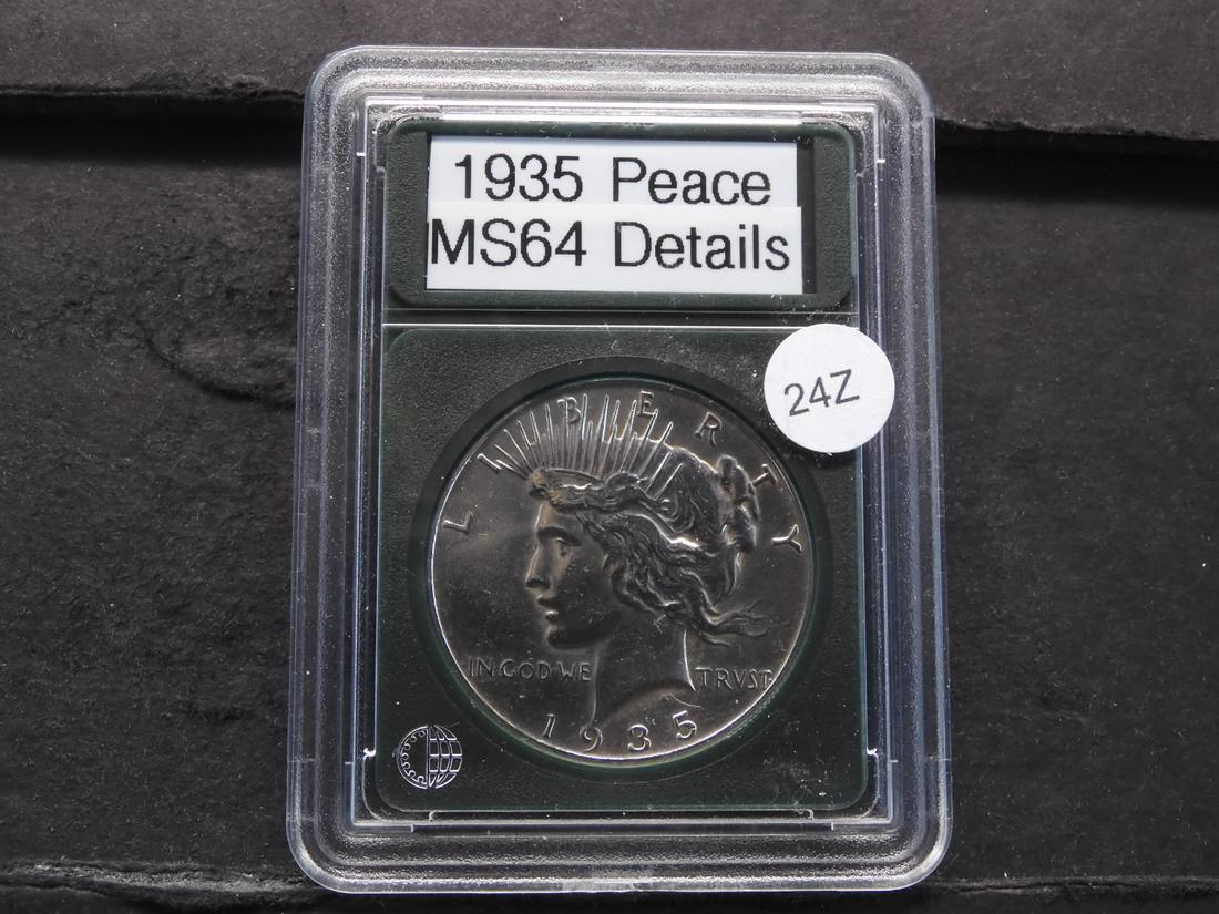 1935 PEACE DOLLAR - (MS64) DETAILS (1 of 4)