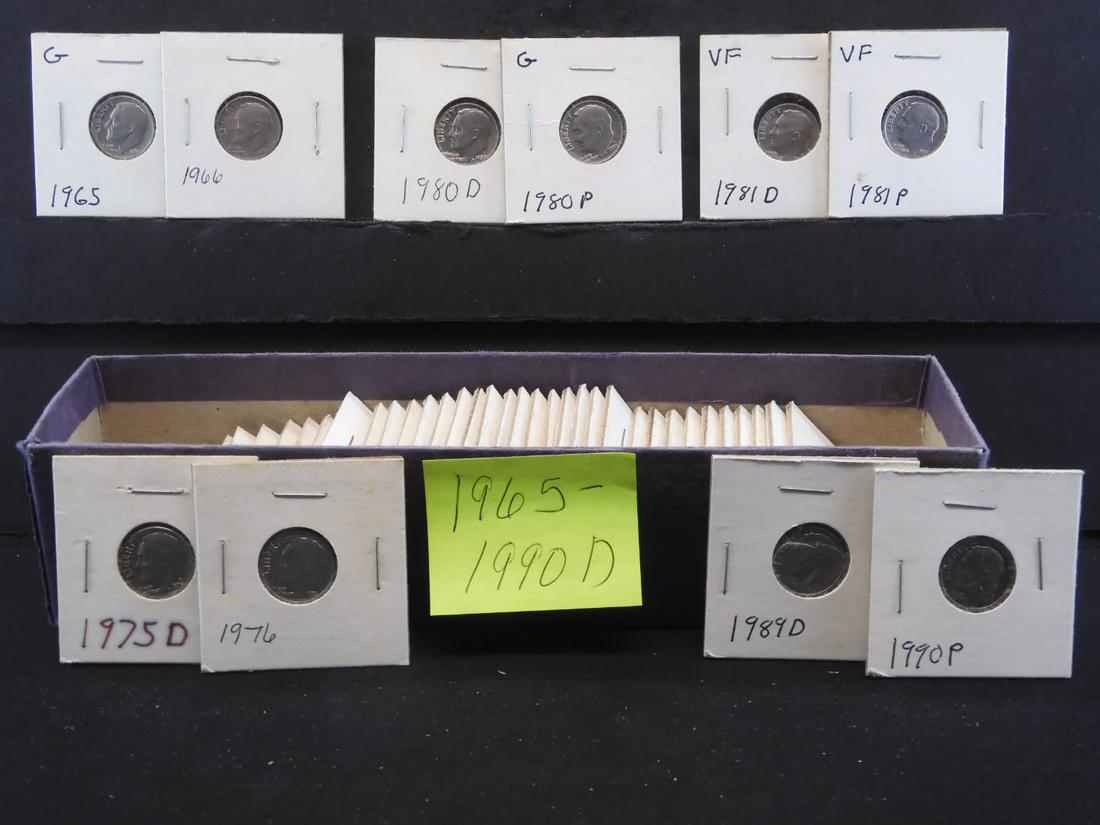 47 Clad Roosevelt Dimes 1960's, 70's, 80's & 90's: 47 Clad Roosevelt Dimes 1960's, 70's, 80's & 90's.