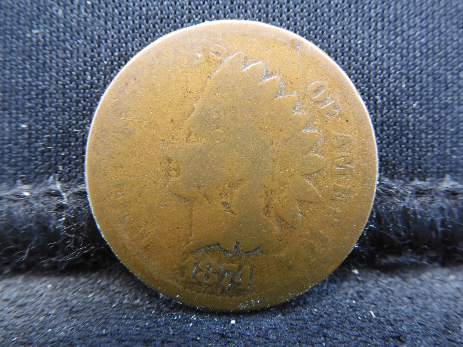 1874 Indian Cent.  Good. (1 of 2)