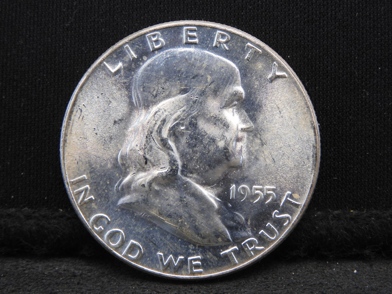 1955 "Bugs Bunny" Franklin Silver Half Dollar - NICE LUSTER! (1 of 2)