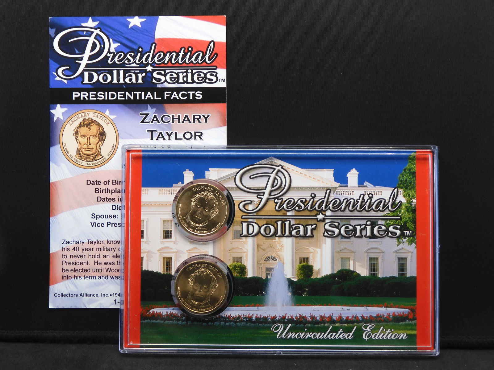 Presidential Dollar Series: Zachary Taylor UNC Edition Commem $1 Set w/ COA (2 pcs) (1 of 6)