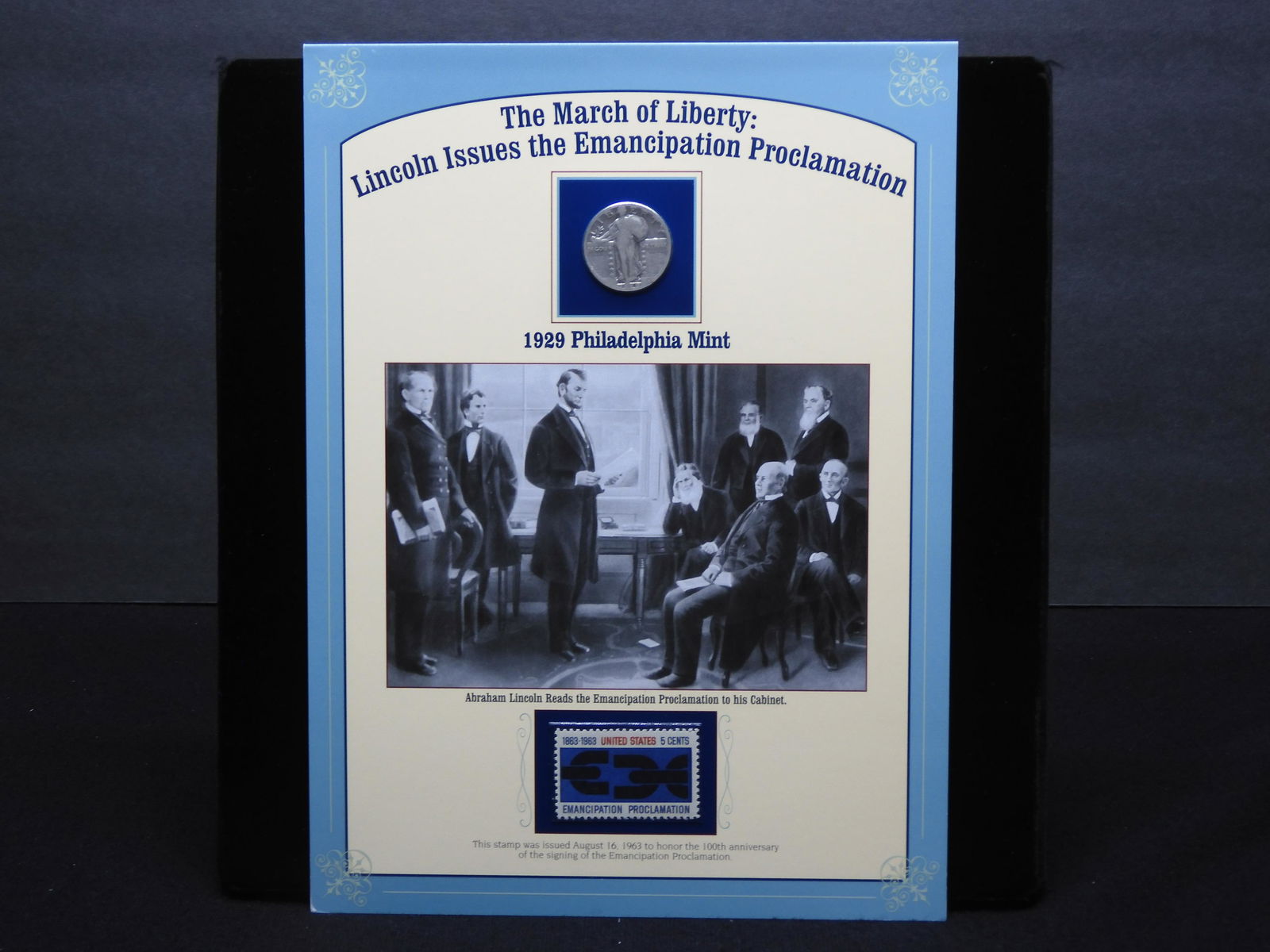 1929 Standing Liberty Quarter w/ Emancipation Proclamation Commem Stamp Set (1 of 5)