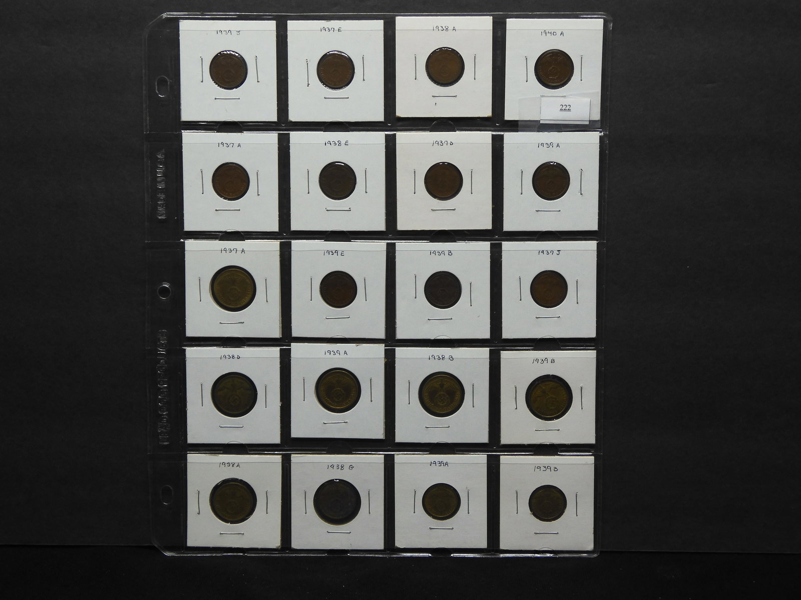 20 World War II Various German Coins - Identified and Various Years - Nice Condition & Details (1 of 8)