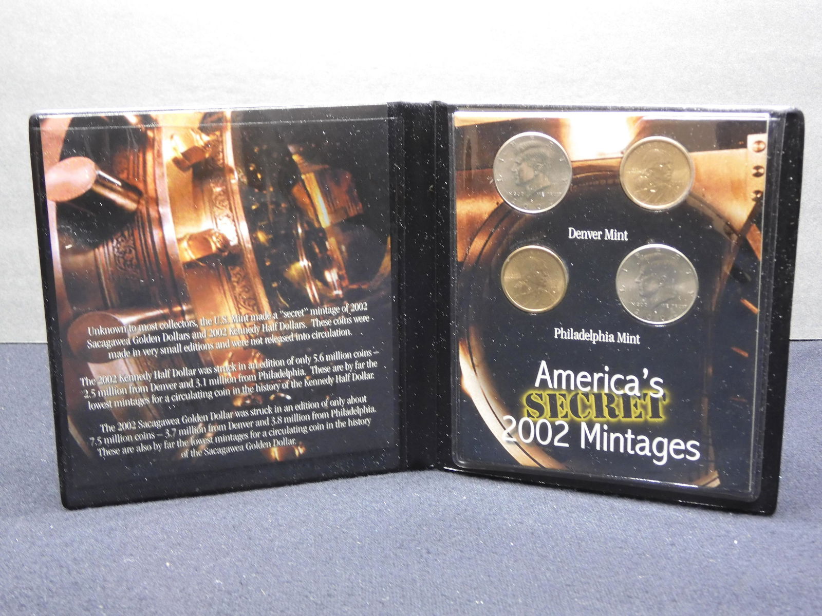 America's Secret 2002 Mintages - Denver & Philly Mint - Kennedy Halves & Sacagawea Dollars (1 of 5)