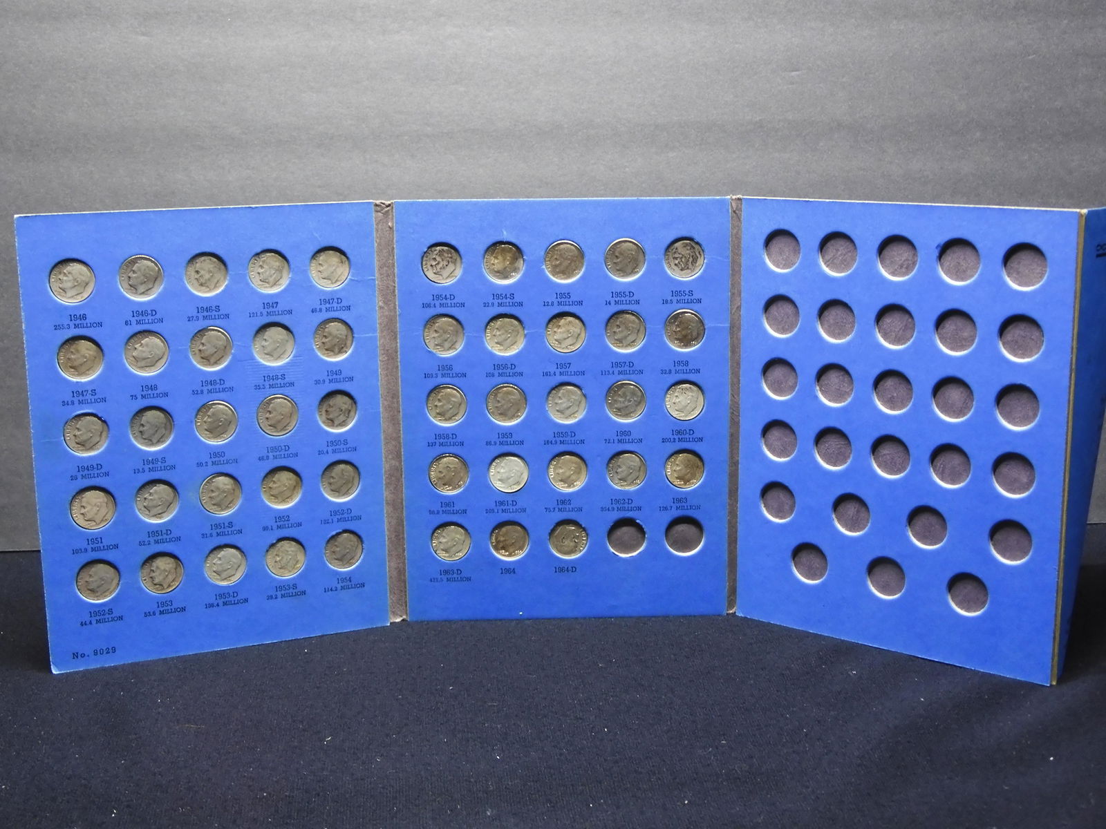 Roosevelt Dime Collection 1946 to 1964 Complete 48 Silver Coins (1 of 7)