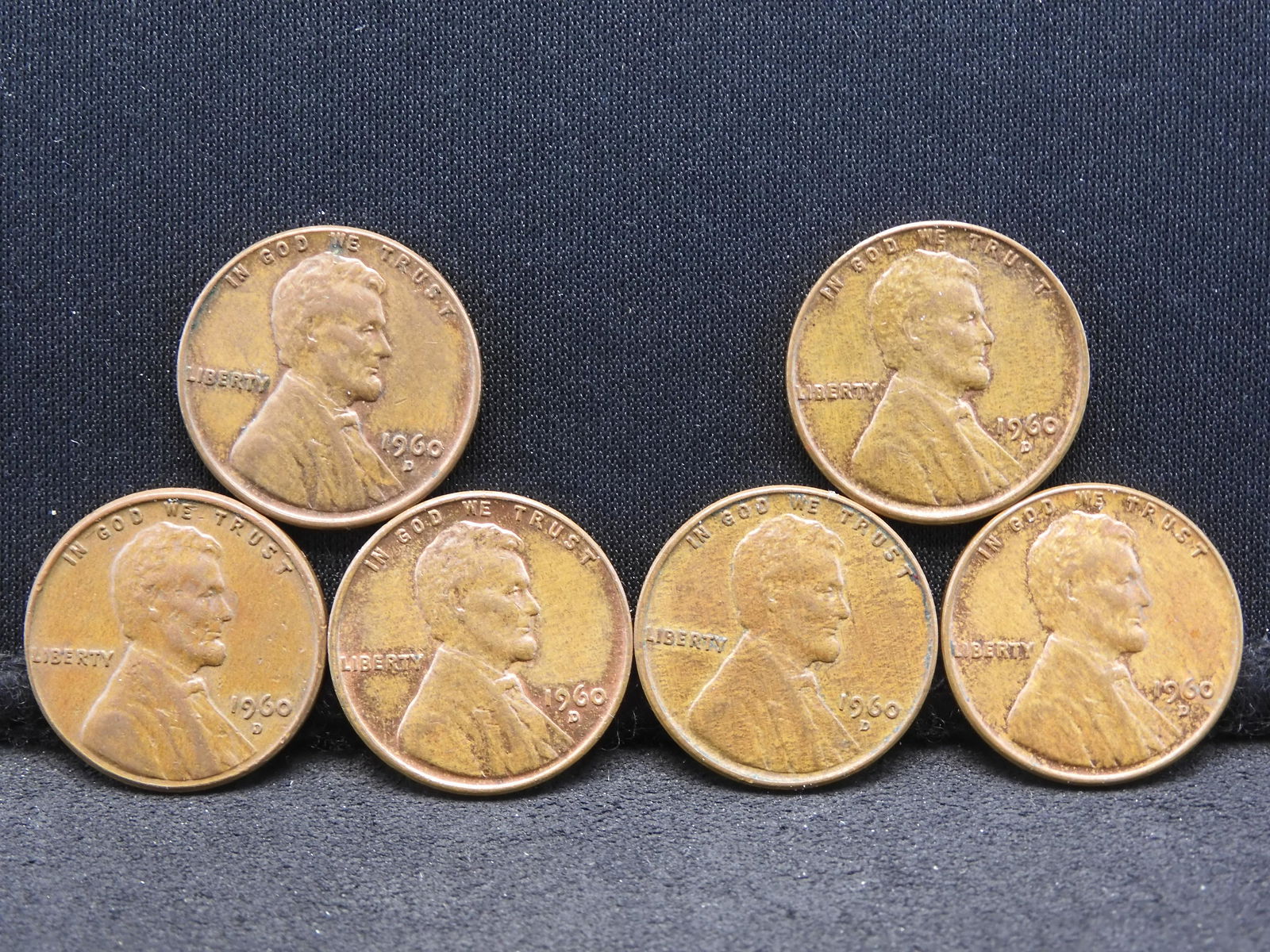 (6) 1960 D Small & Large Date Lincoln Cents (1 of 2)