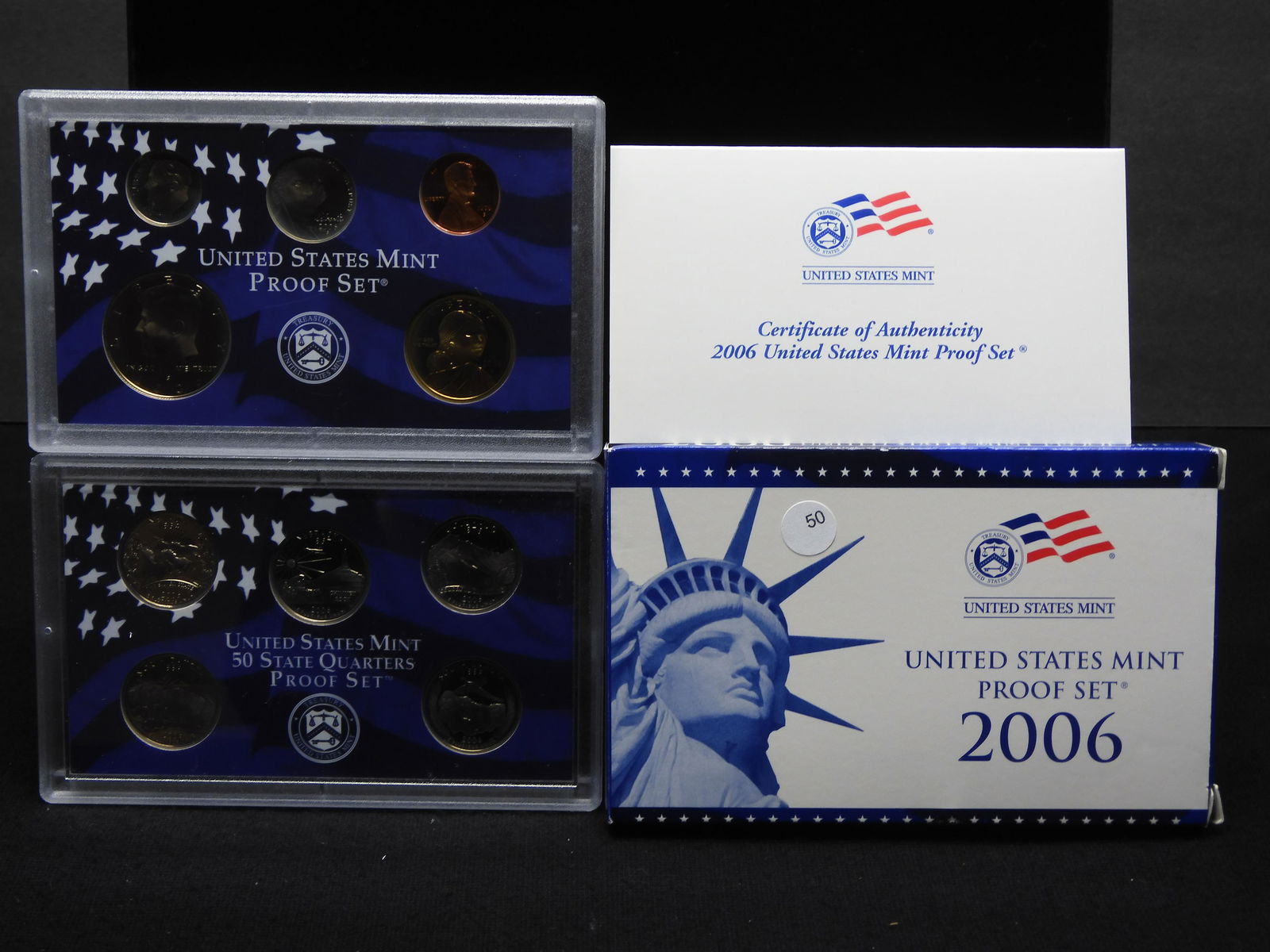 (10) Coin 2006-S Clad Proof Set in original box.  Includes the Sacajawea Dollar and state quarters. (1 of 6)