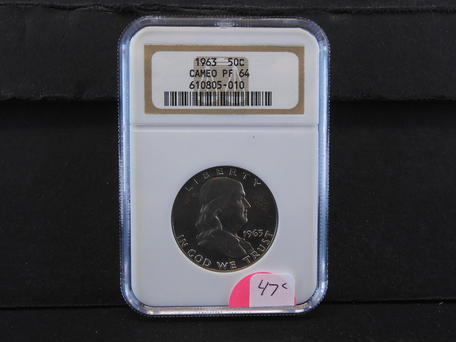 1963 (CAMEO PROOF 64) SILVER/90% NGC FRANKLIN HALF/AMAZING MIRROR! (1 of 4)