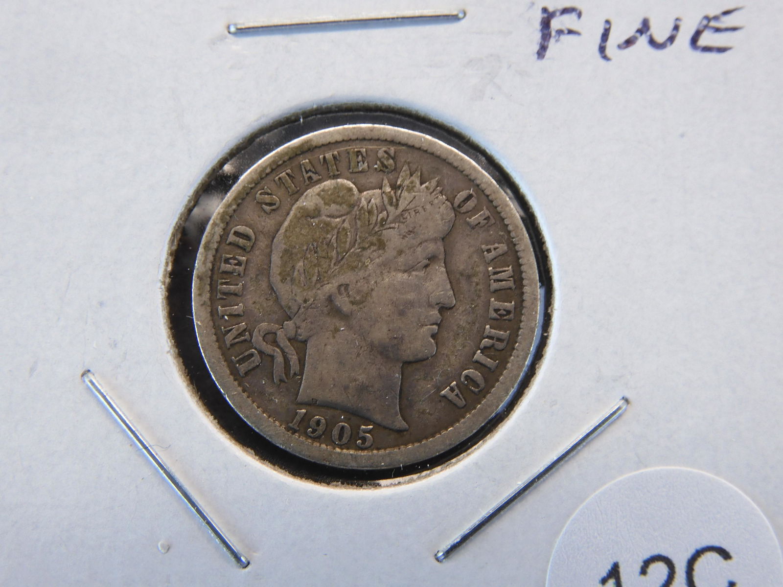 1905-S Barber 10c.  Fine. (1 of 3)