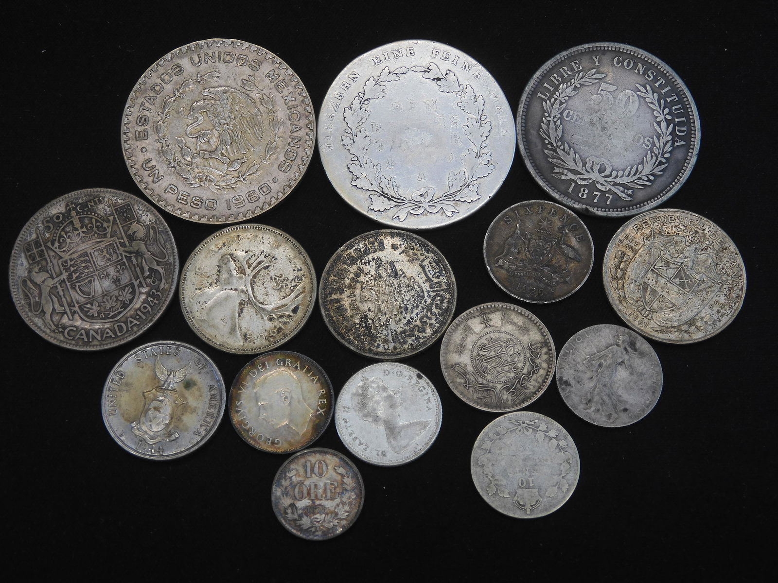15 Silver Foreign Coins. (1 of 4)