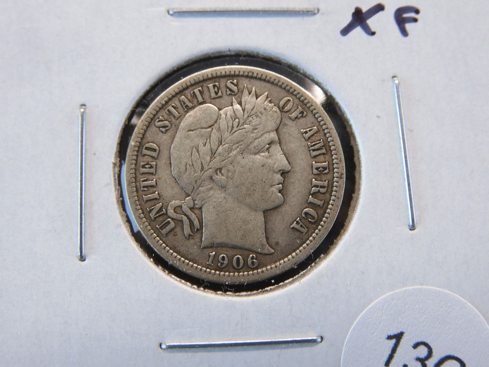 1906-D Barber 10c.  XF. (1 of 3)