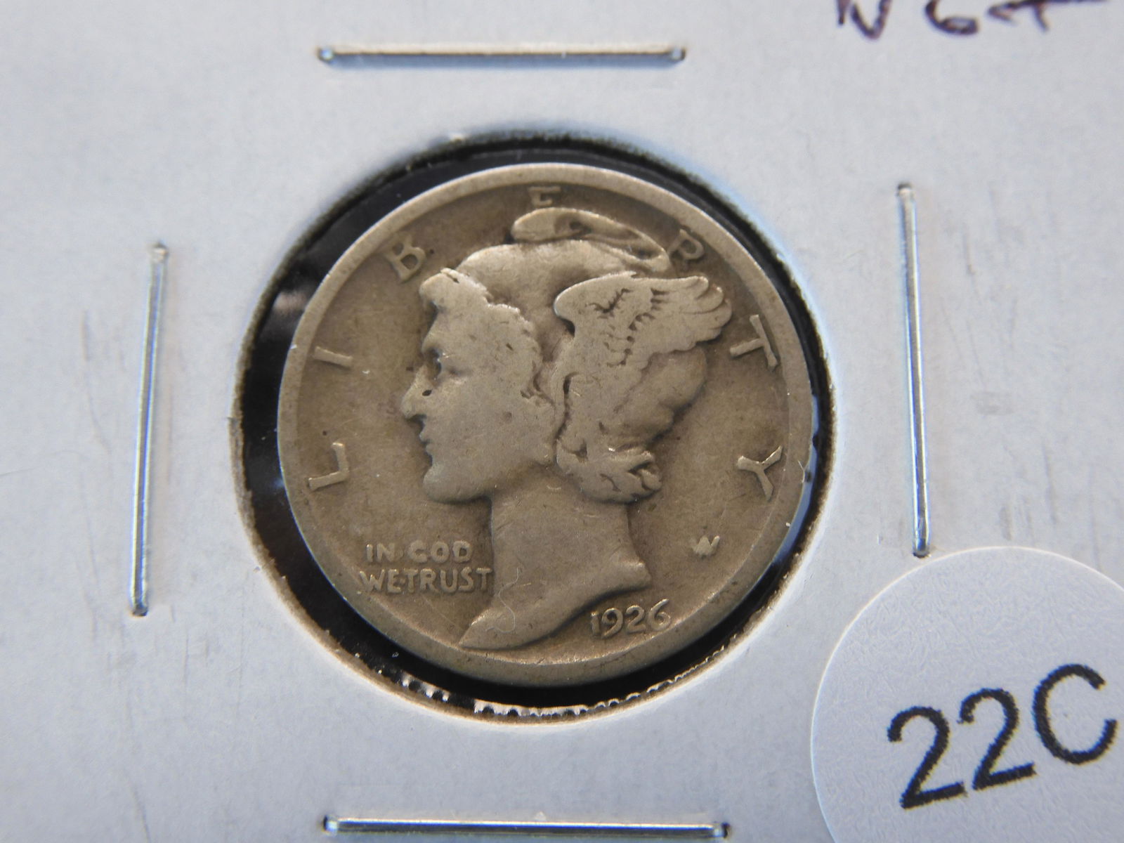 1926-D Mercury 10c.  VG+. (1 of 3)