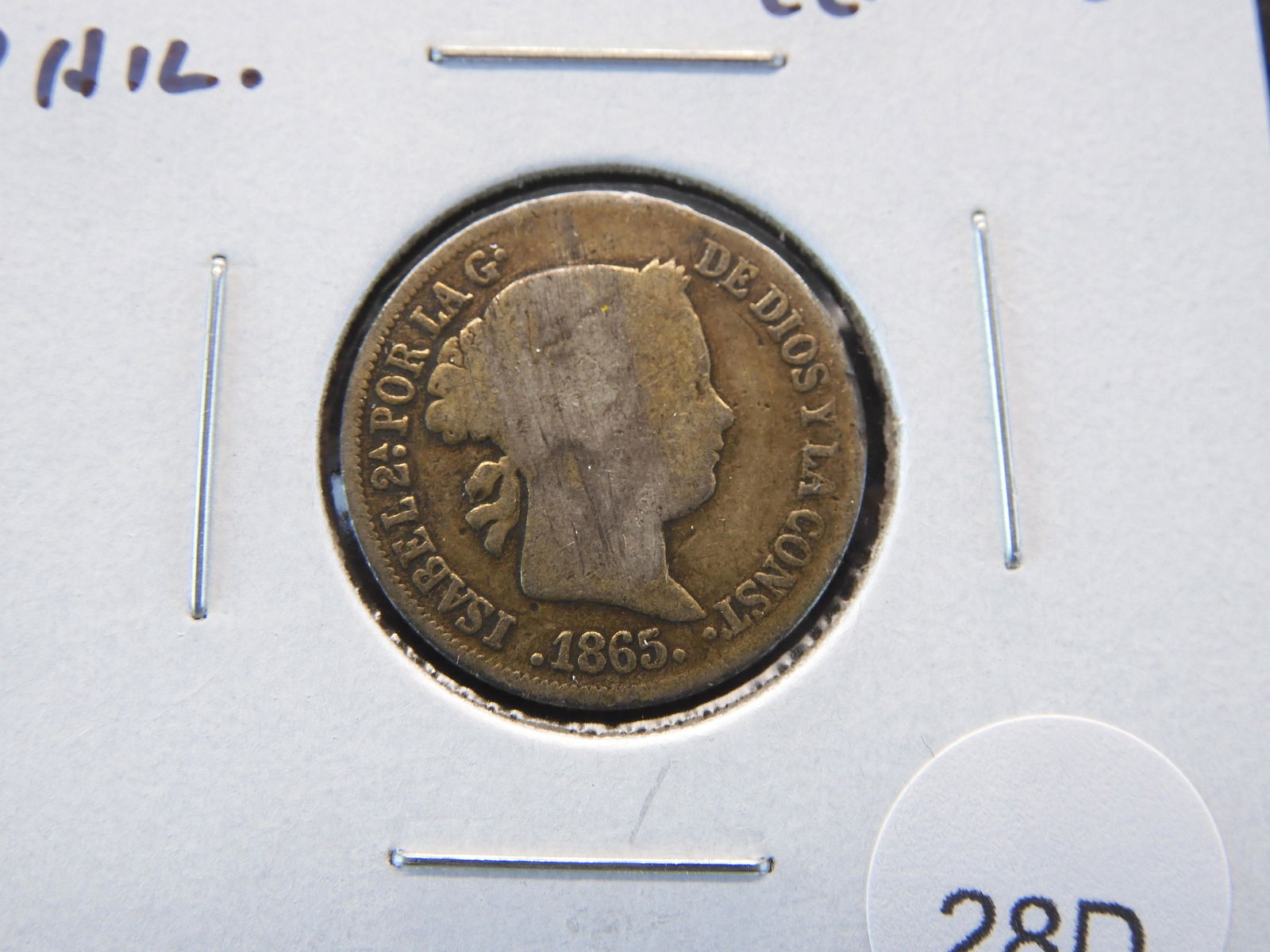 1865 Philippines 10 Centavos. (1 of 3)
