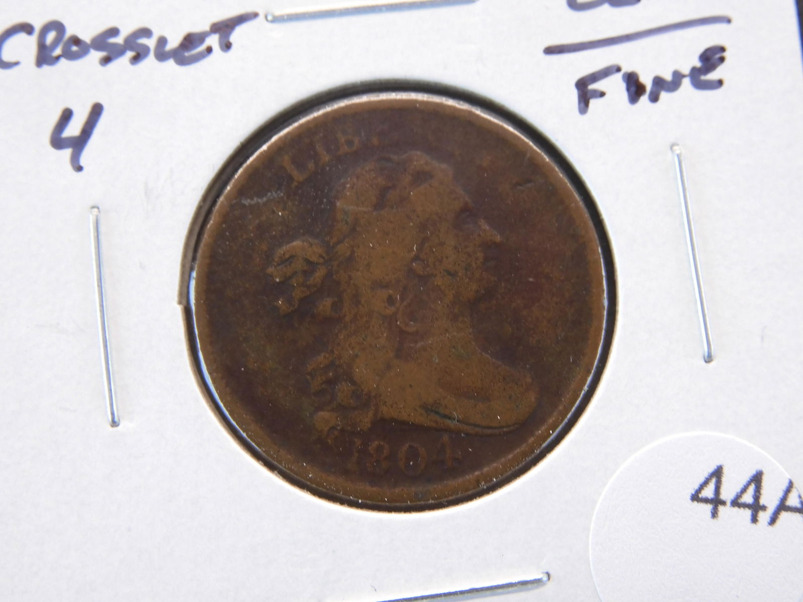1804 Crosslet 4 Half Cent.  Fine. (1 of 3)