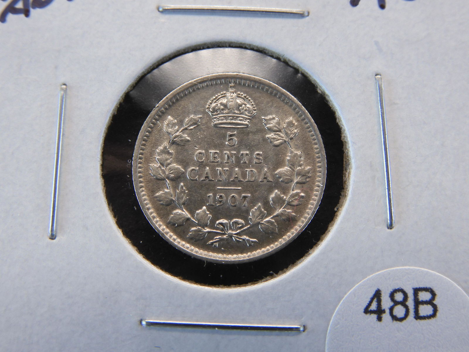 1907 Canada 5c.  AU. (1 of 3)