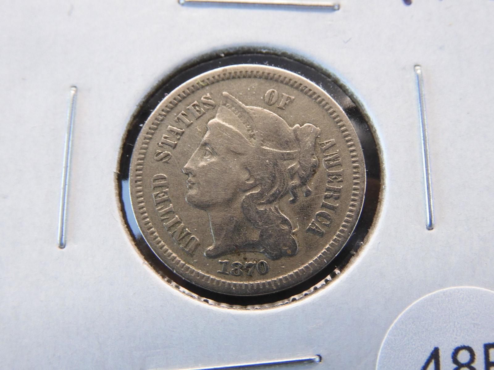1870 3c Nickel.  Fine. (1 of 3)