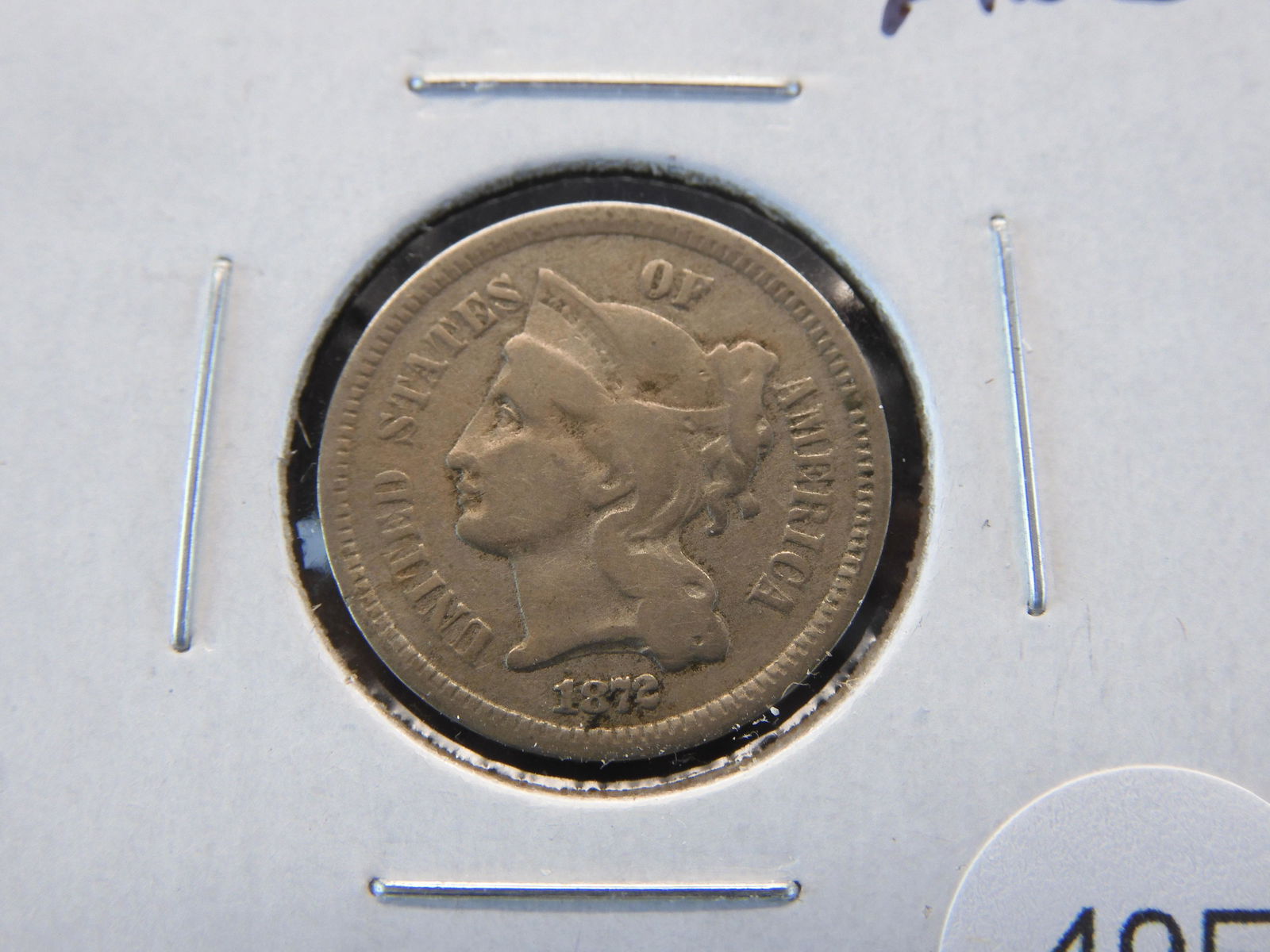 1872 3c Nickel.  Fine. (1 of 3)