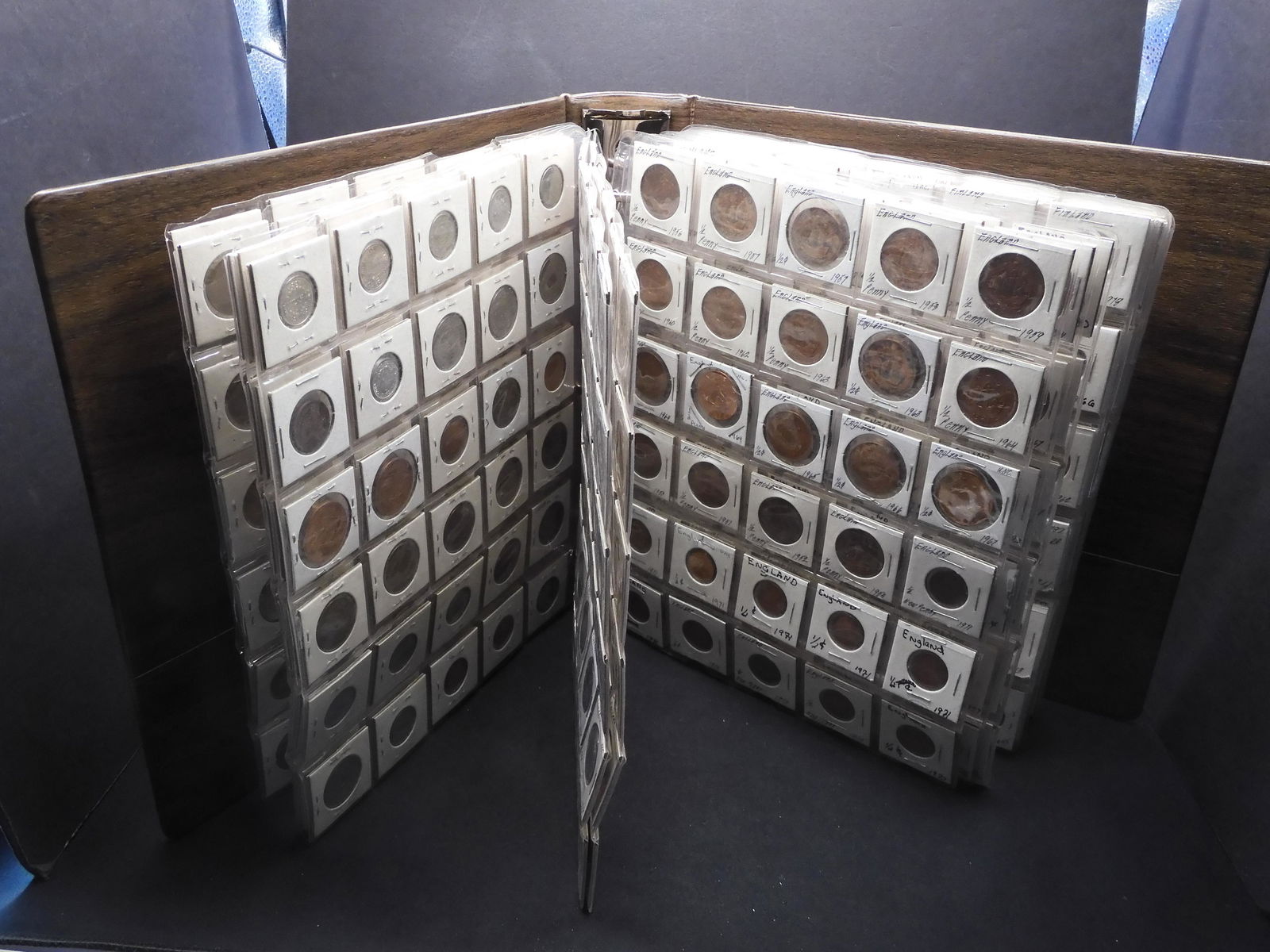 570 Random Foreign Coins.  No Silver.  In Binder. (1 of 3)