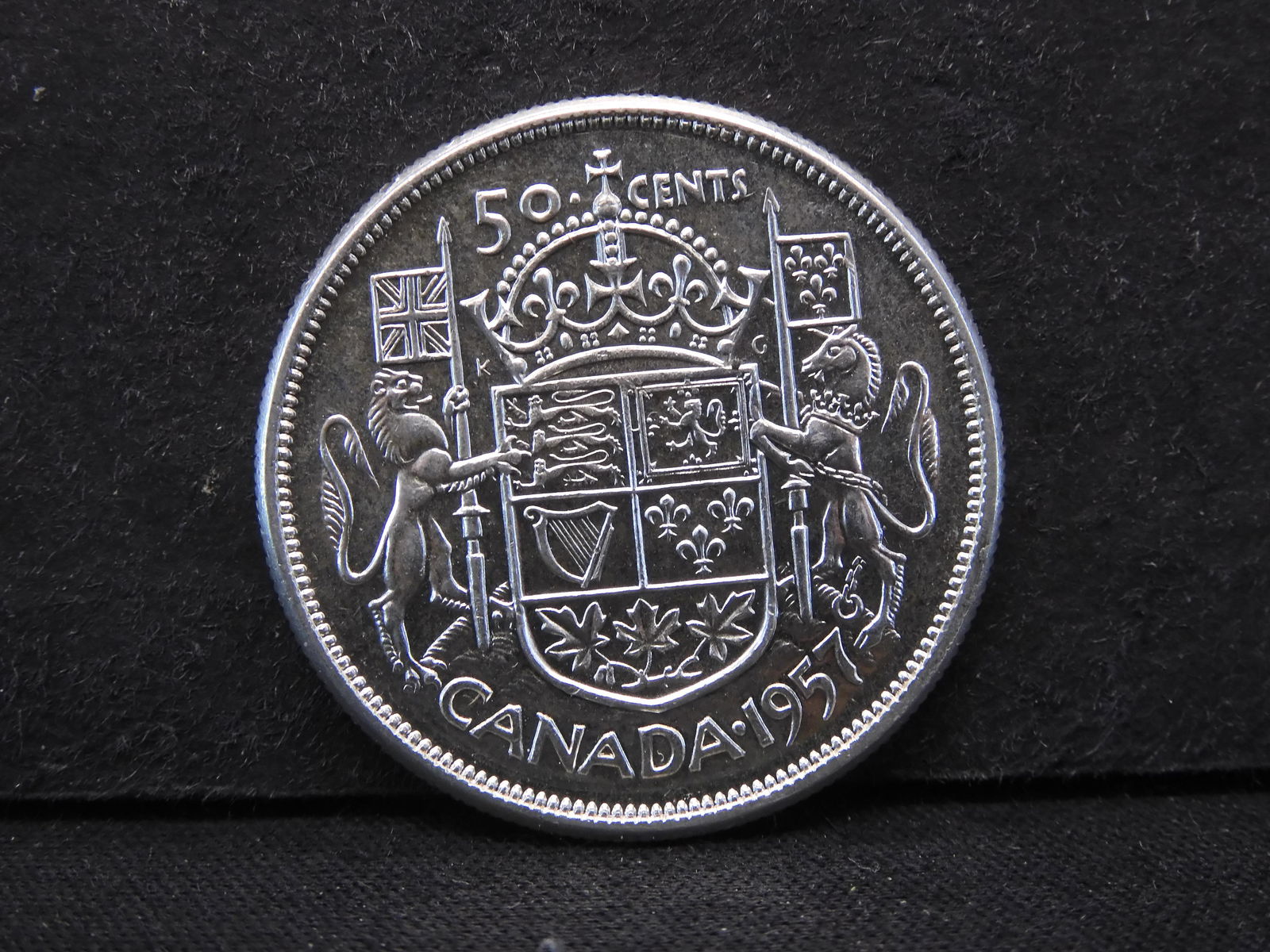 BU 1957 Canadian Silver Half Dollar (1 of 2)