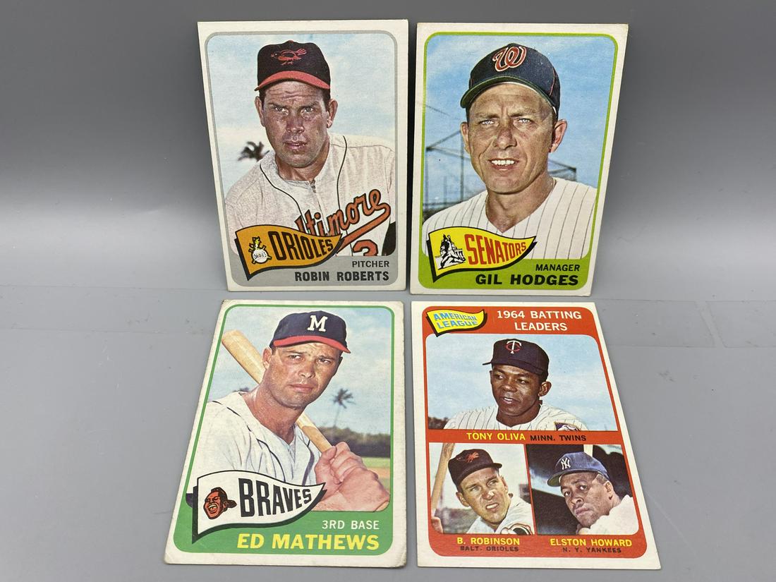 1965 Topps Robin Roberts #15, Gil Hodges #99, Eddie Mathews #500, & AL Batting Leaders #1 - Varying (1 of 2)