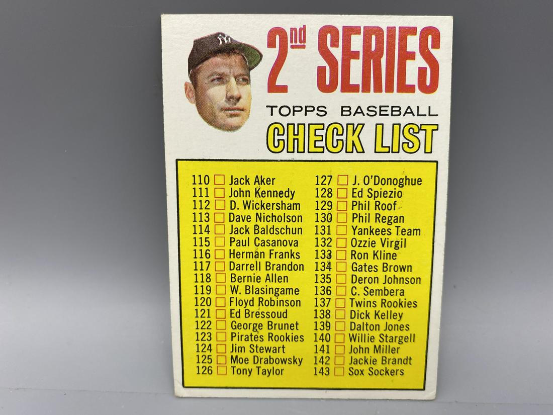 1967 Topps Mickey Mantle Checklist #103 (1 of 2)