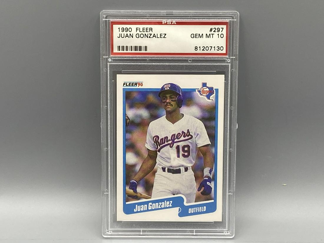 1990 Fleer Juan Gonzalez RC #297 PSA Gem Mint 10 (1 of 2)