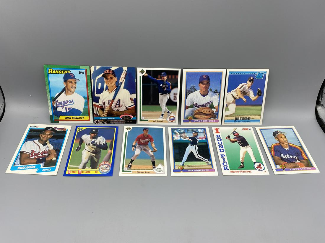 Lot of (11) 1990's Star Player Assorted RC Cards - Juan Gonzalez, Jim Thome, Chipper Jones, Manny (1 of 6)
