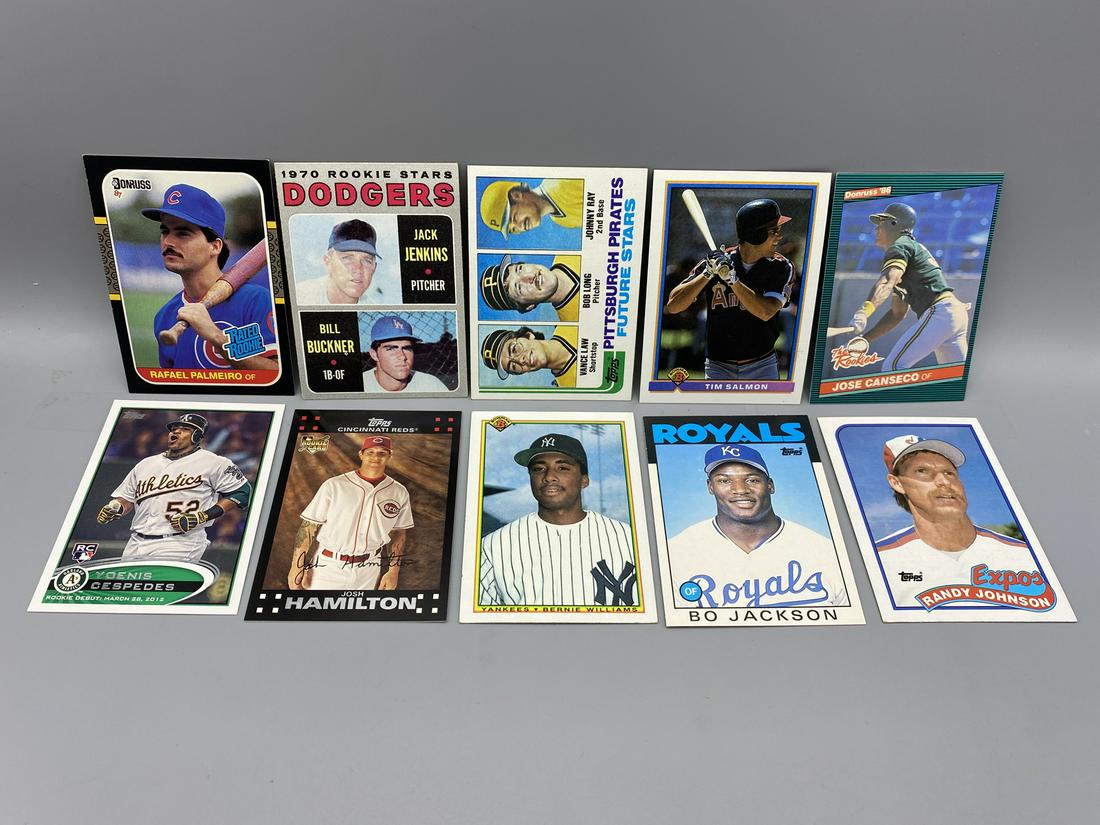 Lot of (10) Baseball Star Player RC Cards - Bo Jackson, Randy Johnson, Jose Canseco, Bill Buckner (1 of 6)
