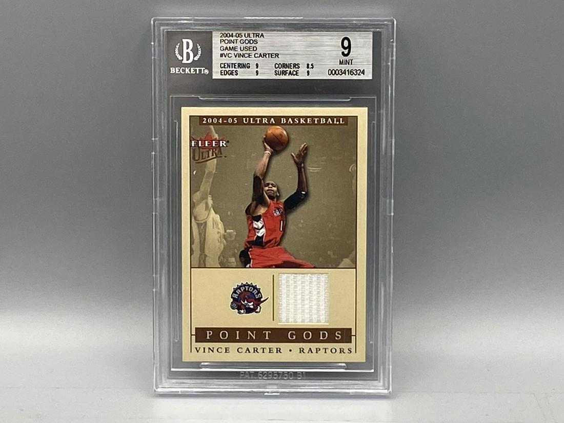 2004-05 Ultra Point Gods Vince Carter Game Used Jersey Card #028/250 BGS Mint 9: 2004-05 Ultra Point Gods Vince Carter Game Used Jersey Card #028/250 BGS Mint 9