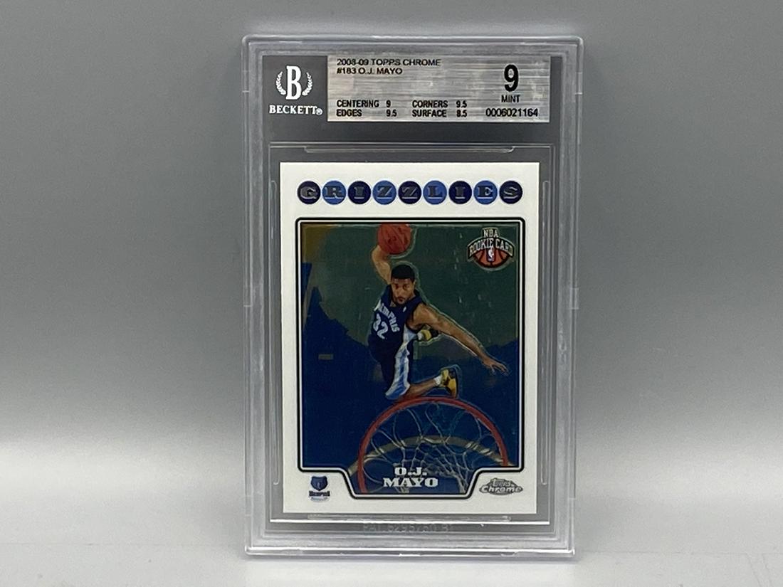 2008-09 Topps Chrome O.J. Mayo RC #183 BGS Mint 9 (1 of 2)