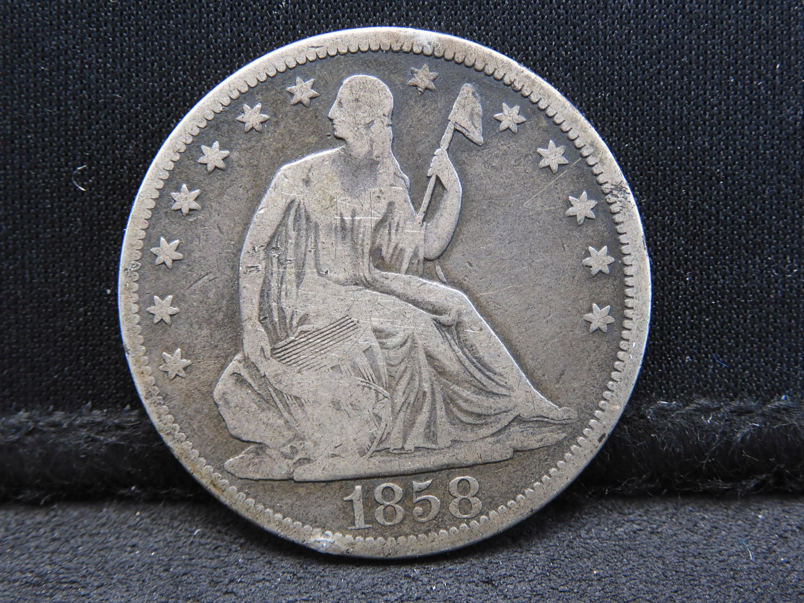1858 Seated Liberty Half Dollar - Nice Type Coin! (1 of 2)