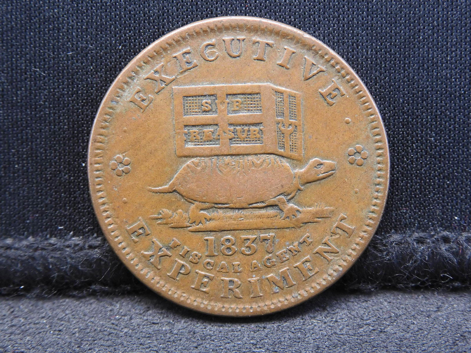 Hard Times Token - 1837 Executive Experiment / Illustrious I Follow in the Steps of My Predecessor (1 of 2)