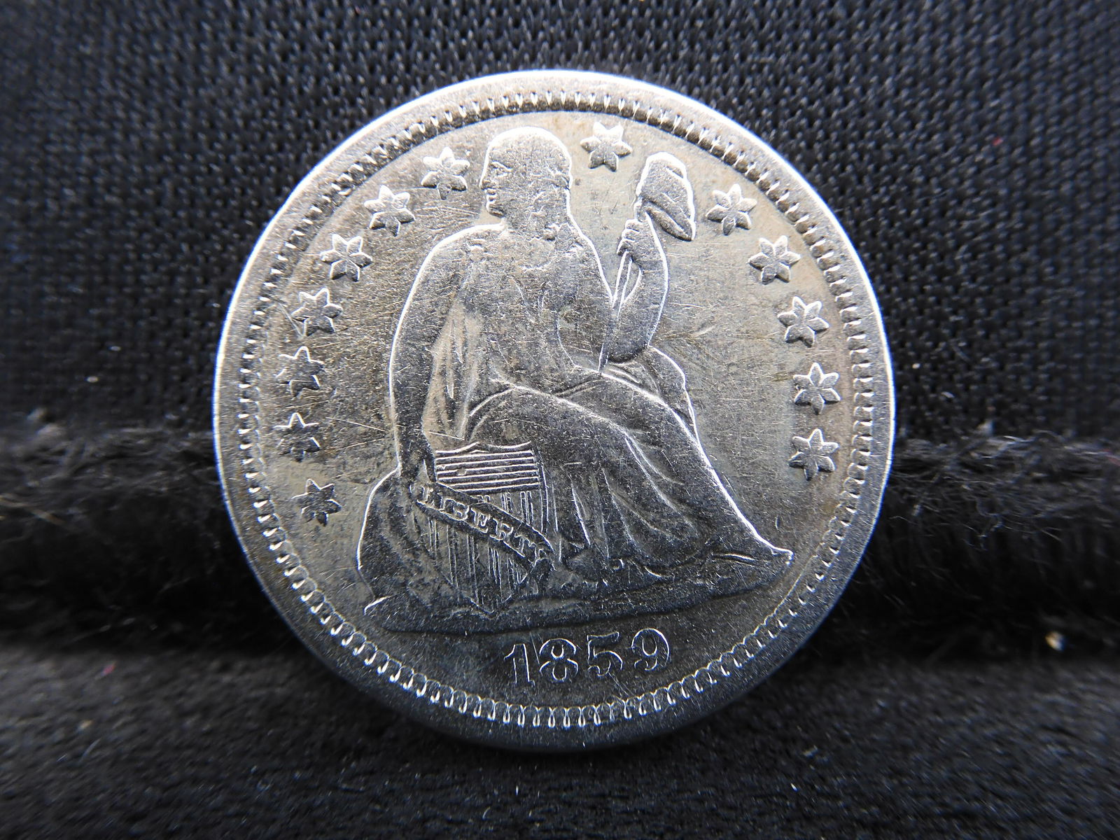 1859 Seated Liberty Silver Dime - XF/AU Condition (1 of 2)