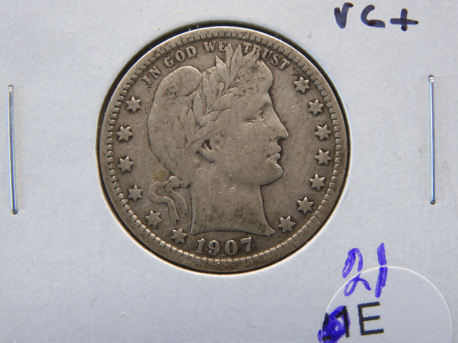 1907-O Barber 25c.  VG+. (1 of 3)