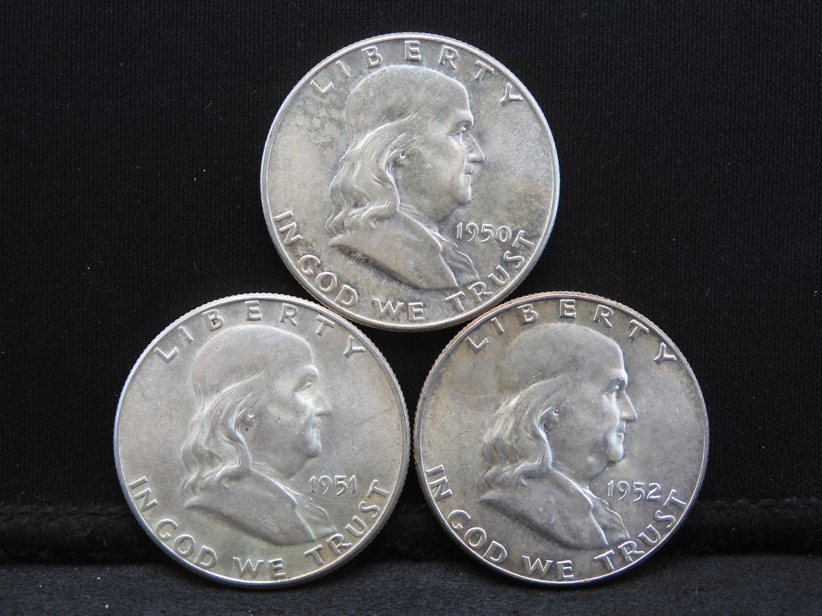1950 1951 1952 AU-BU Franklin Half Dollars. (1 of 2)