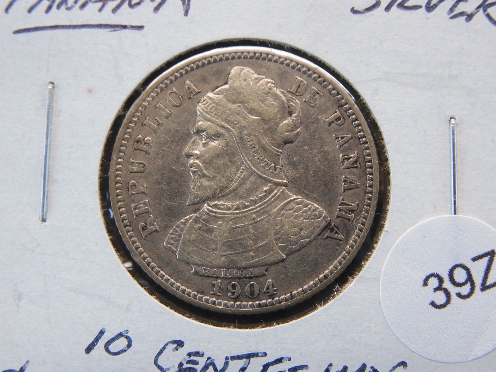 1904 PANAMA 90% "SILVER" 10 CENTESIMOS  (KM#3) (1 of 3)