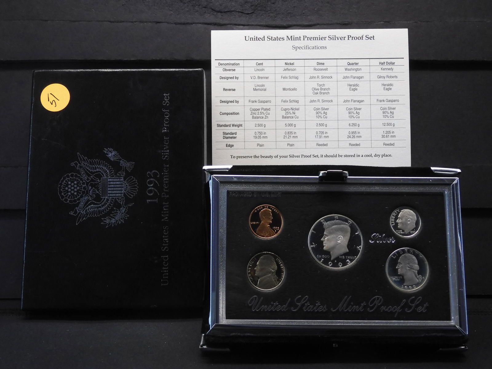 1993 U.S Mint Premier Silver Proof Set (1 of 4)
