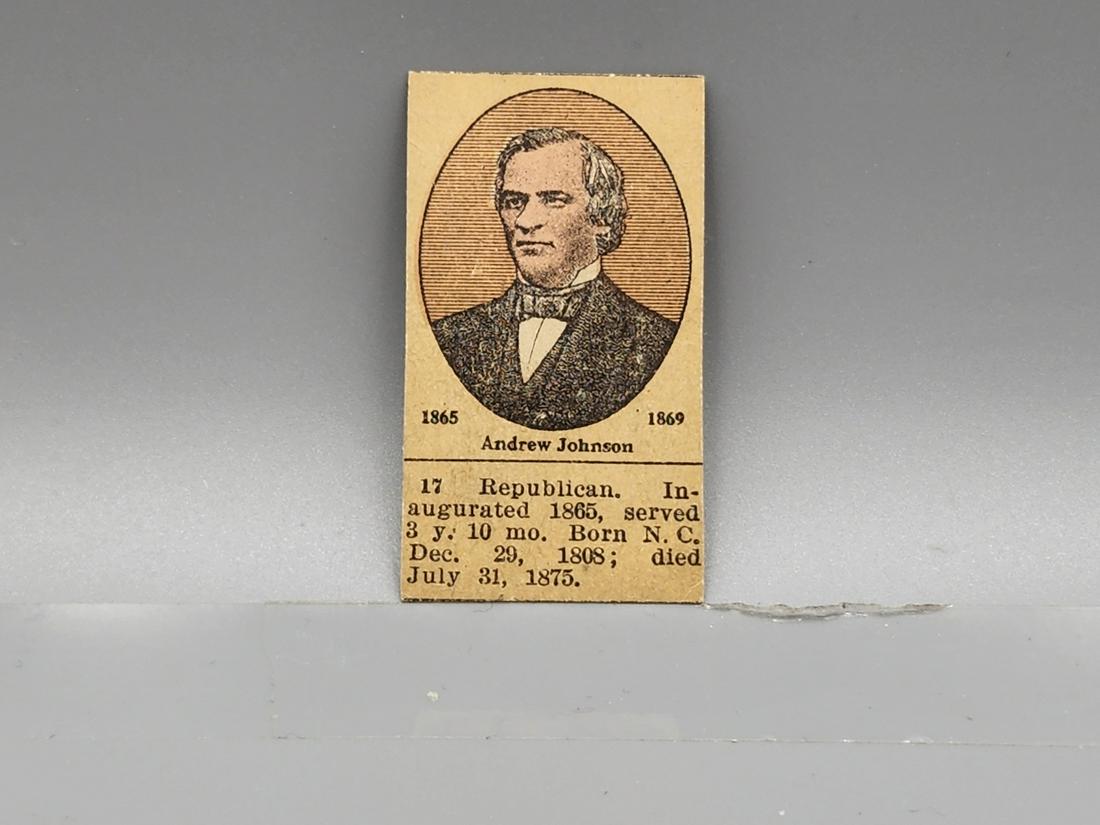 1920's Presidential Strip Card Andrew Johnson (1 of 2)