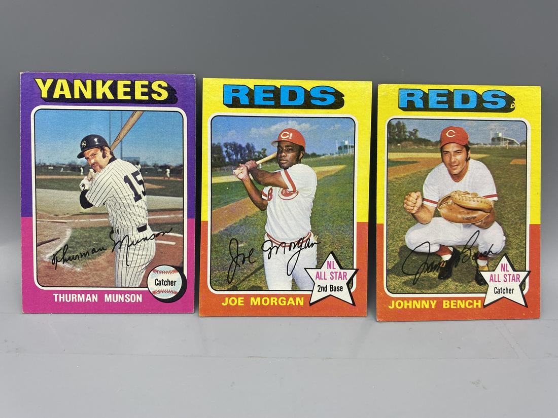 1975 Topps Thurman Munson #20, Joe Morgan #180, & Johnny Bench #260 (1 of 2)