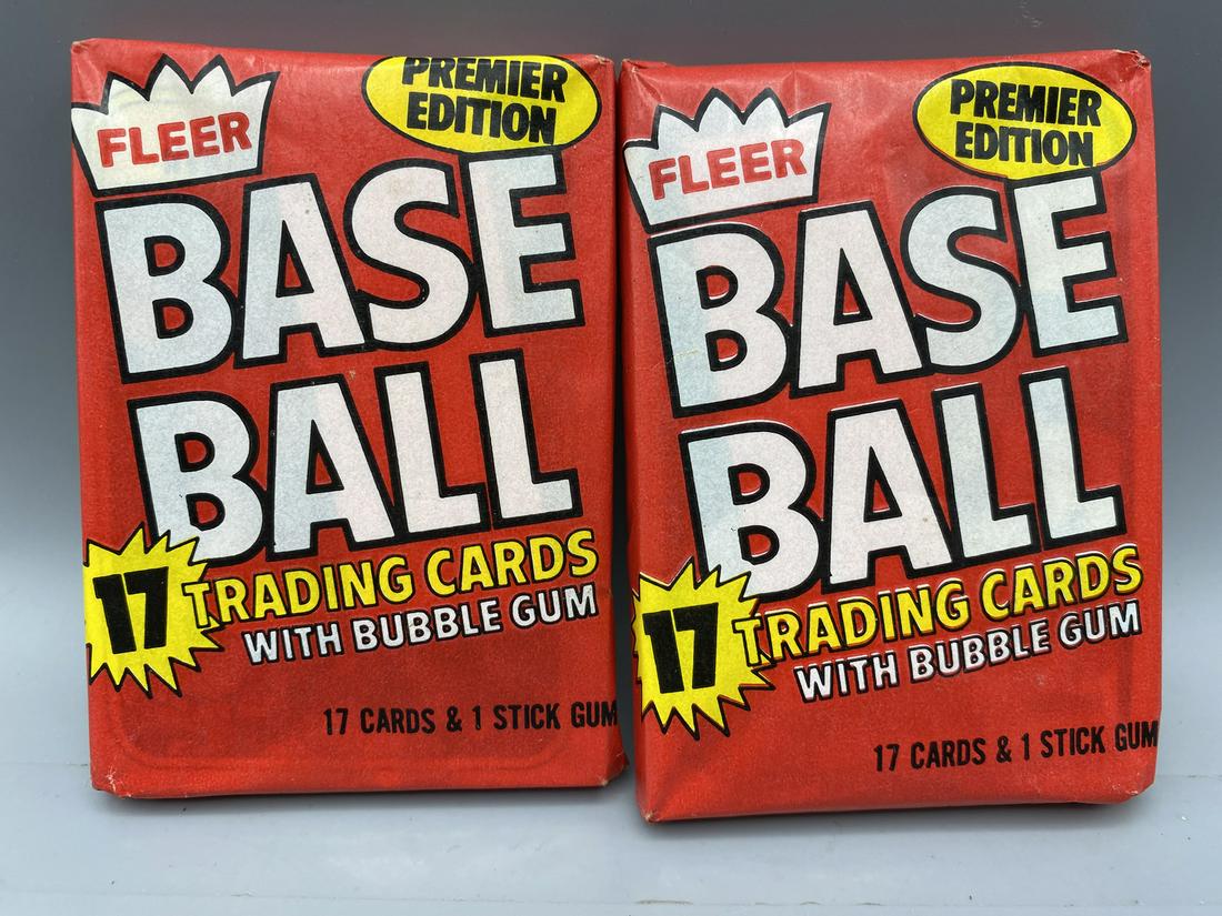 Lot of (2) 1982 Fleer Baseball Sealed Wax Packs - Possible Cal Ripken Jr. RC (1 of 2)