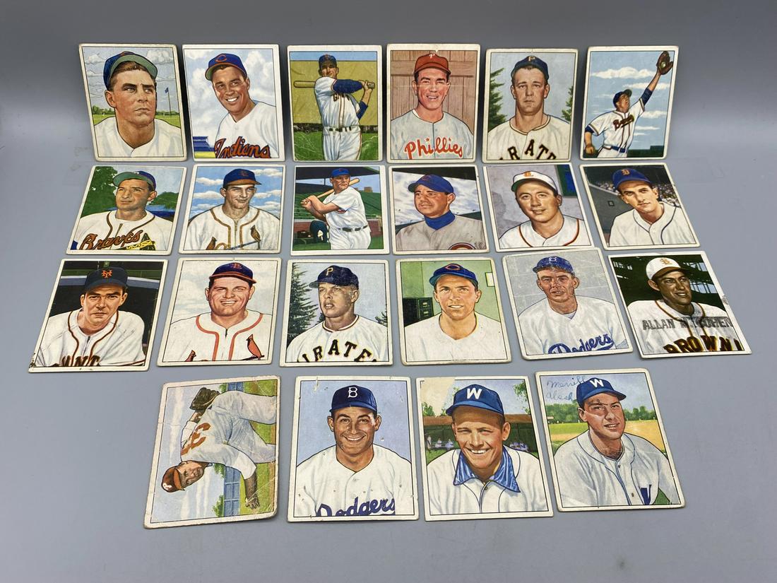Lot of (22) 1950 Bowman Baseball Assorted Cards - Varying Conditions - A Few Cards Have Writing (1 of 12)