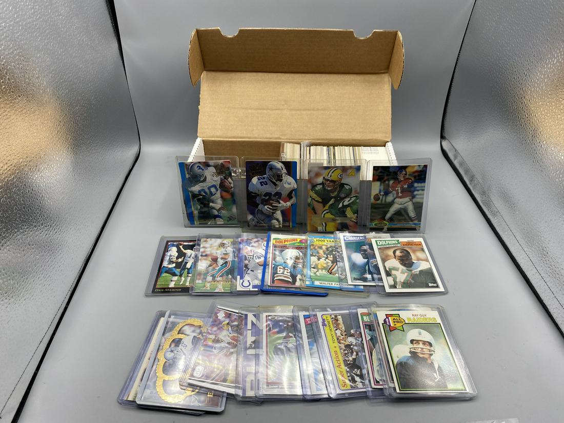 Box of Miscellaneous Football Star Player Cards - Varying Conditions (1 of 5)