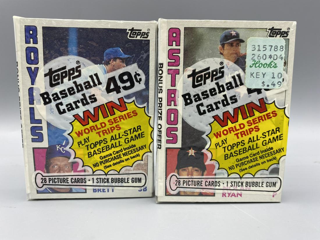 Lot of (2) 1984 Topps Baseball Sealed Cello Packs W/ George Brett & Nolan Ryan On Front - Possible (1 of 2)